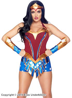 Wonder Woman, Maskerade-Strampler, passendes Zubehör